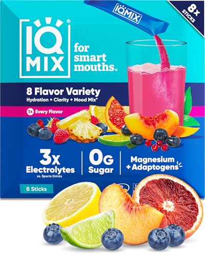 IQMIX Hydration Electrolyte Powder - 4-in-1 Formula for Hydration, Mental Clarity, Mood & Recovery - Sugar-Free, Keto Drin...