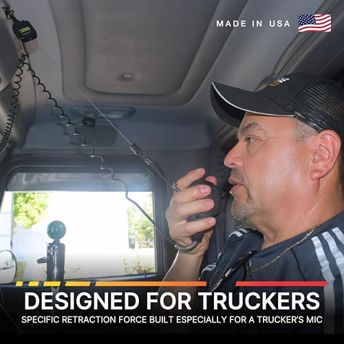Gear Keeper CB Radio Microphone Keeper - Retractable Mic Holder With Heavy Duty Snap Clip Mount for Truck Radio - CB Radio...