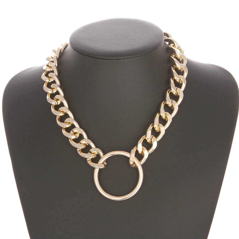 CIBIRICH Punk Chain Chunky Necklaces for women Multilayer Collar Necklace Gold