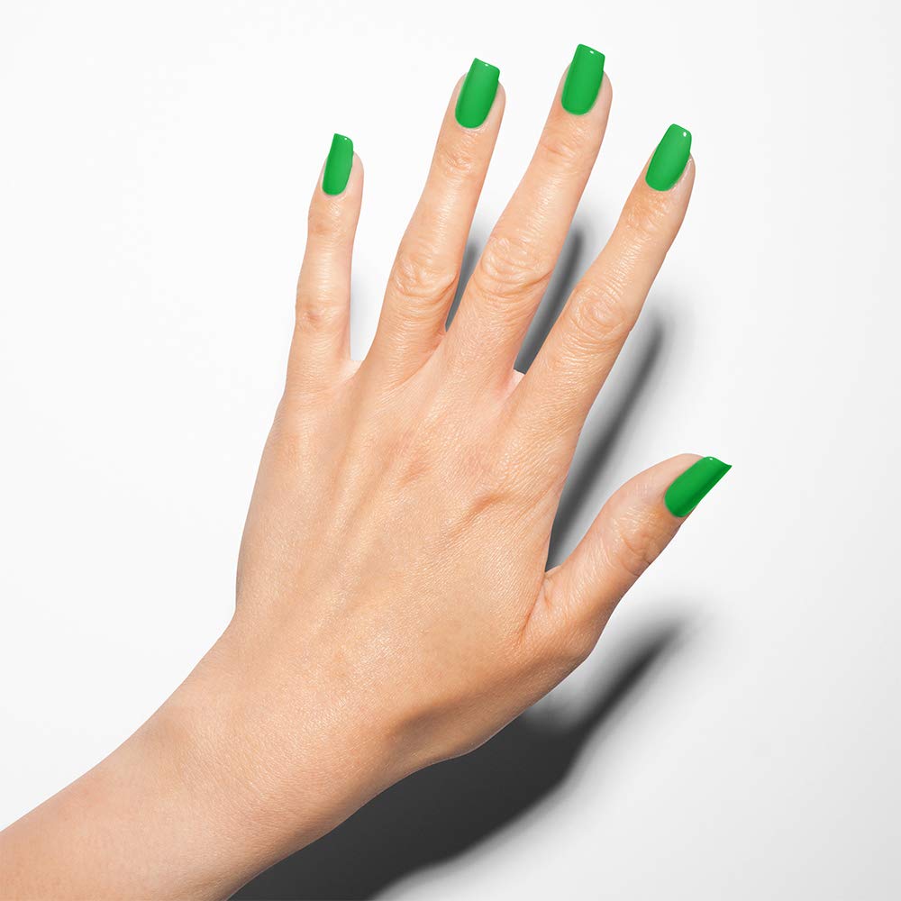 Morgan Taylor Nail Lacquer (Go For The Glow) Lime Green Professional Lacquer, Vibrant, Chip-Resistant, Fast-Drying, Long-Lasting