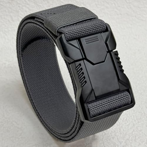 Stretch Tactical Belt for Men, Military Work Rigger Hiking 1.5" Elastic Nylon Web Ratchet Quick Release Belt