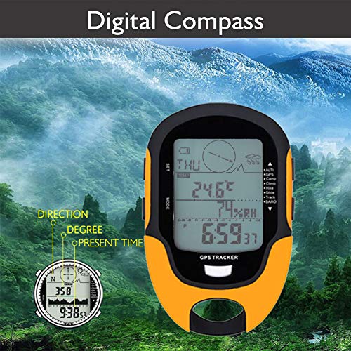 SPYMINNPOO Barometer, GPS Navigation Receiver Handheld USB Rechargeable Digital Altimeter Barometer Clocks Boat Cabin for ...