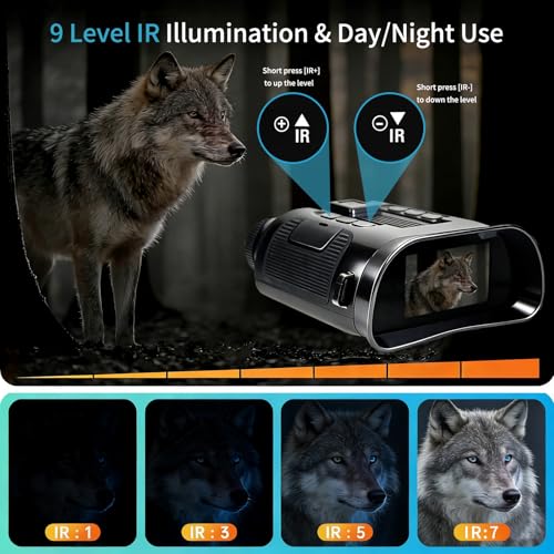 Night Vision Goggles for Adults, 4K Night Vision Binoculars 8X Zoom & 5000mAh Rechargeable Battery, 3" HD Screen & 32GB Ca...