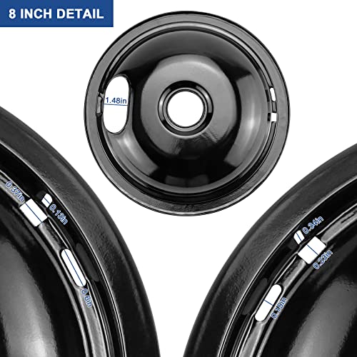 W10290350 W10290353 Porcelain Burner Drip Pans and MP22YA Electric Range Stove Element Set Replacement for Ama-na Whirl-po...