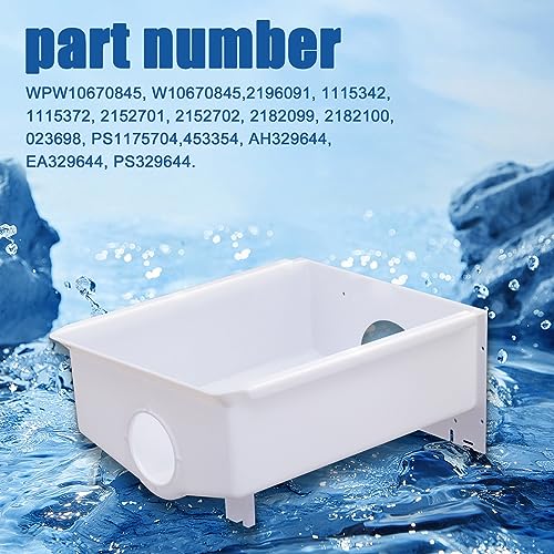 W10670845 AP6023698 Ice Maker Replacement Parts Refrigerator Ice Bucket Compatible with Whirlpool, Kenmore, kitchenaid, Am...