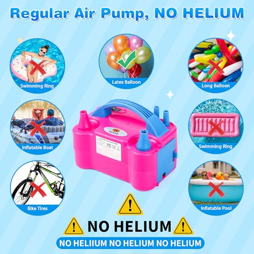 Nulink Electric Balloon Pump, Portable Electric Balloon Blower Machine Balloon Air Pump Dual Nozzle 110V 600W Balloon Infl...
