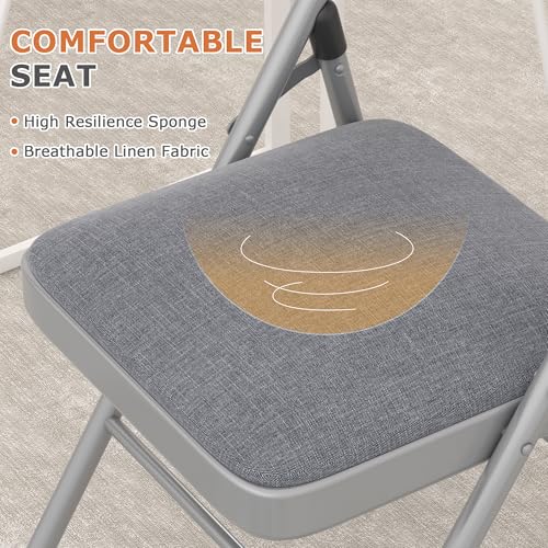 VECELO Folding Card Table Square and Chairs Set, Collapsible Legs & Portable for Indoor/Outdoor, Picnic, 5 Piece, Beige & ...