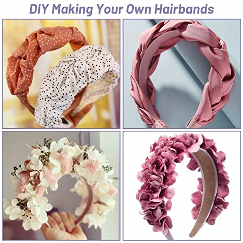 anezus 16 Pcs Satin Headbands Bulk 1 Inch Anti-slip Ribbon Hair Bands Plain Hard Headbands for Women Girls DIY Craft Hair ...