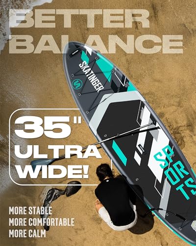 Skatinger Sports & Octopus｜11'6"x35" & 11'x34 Super Wide Inflatable Stand Up Paddle Boards, All Accessories2, 100L Backpac...