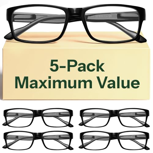 Gaoye 1.75 Professional Reading Glasses for All Day - Computer Readers with Blue Light Protection - Value Pack