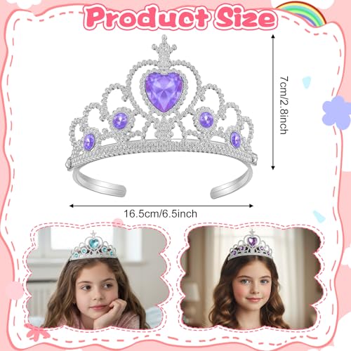 MAQUITA 24 Pcs Tiaras Crown Set, Princess Crown Party Favors, Princess Dress Up Tiaras for Birthday Girl Cosplay Accessori...