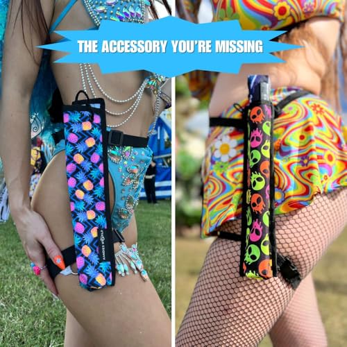 Rave Fan Holster – Festival Hand Fan Holder, Adjustable Leg & Shoulder Strap, Hands-Free Fan Belt Pouch – Compatible with ...