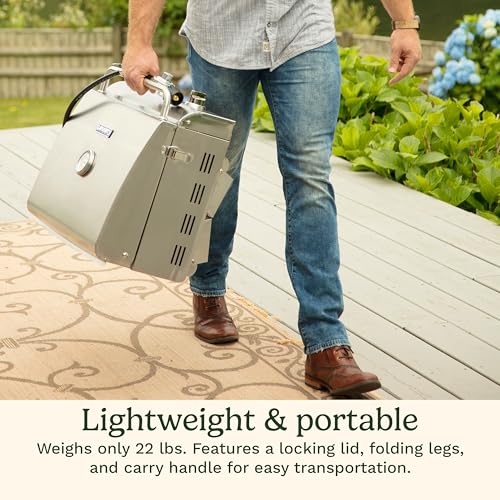 Cuisinart Chef's Style Tabletop Portable Propane Grill, 20,000 BTU Stainless Steel 2-Burner Outdoor Gas Grill for Camping,...