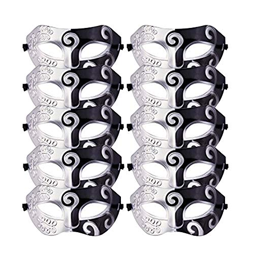 Rgontar 10 Pcs Unisex Retro Masquerade Mask Face Mask Venetian Mask for Fancy Dress Costume Party
