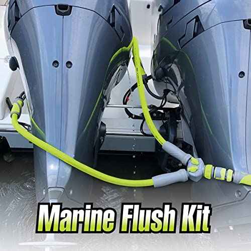 Flexzilla Marine Twin Outboard Flush Kit, 6-Piece 5/8" 3/4" - 11 1/2 GHT - HFZGSK01