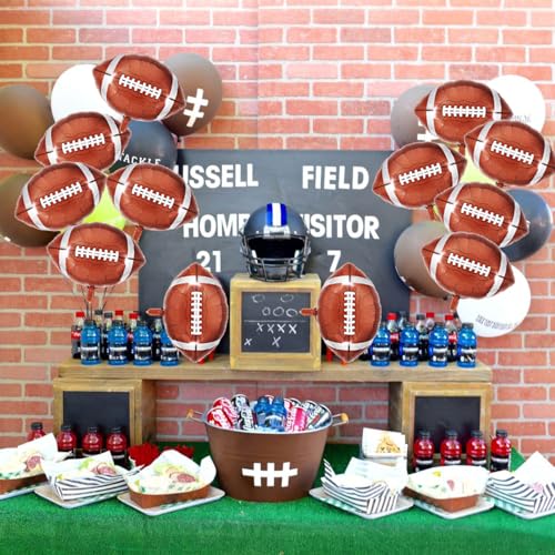 Football Balloons, 27'' Rugby Shaped Aluminum Foil Balloons for Sports Mylar Balloon Footballs Birthday Party Decorations ...