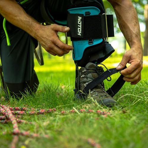 Notch Steel Climbers Ergonomic Gaffs 20+ Cuff Adjustment Points, Stirrup Grip Pad, Dual Foot Strap Assembly, Redesigned Cu...