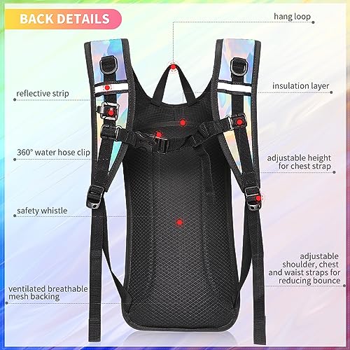 Hydration Backpack, Water Backpack with 2L Hydration Bladder, Rave Backpack Hydration Pack, Festival Essential for Raves, ...