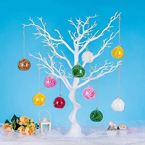 Sziqiqi Hanging Glass Globes Orbs Tea Light Candle Holders with Flameless LED Tealight for Wedding Ornaments, Wedding Birt...