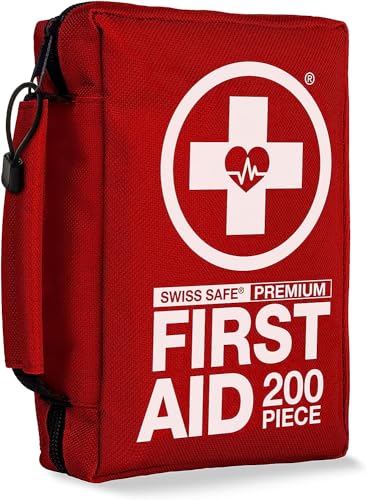 Swiss Safe 2-in-1 First Aid Kit for Car, Travel & Home, Businesses - Bonus Mini Kit for Medical Emergency Aid, Survival, C...