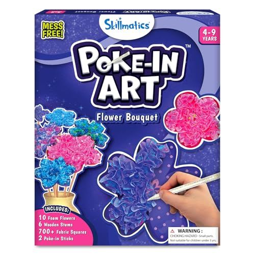 Skillmatics Poke-in Art - Flower Bouquet, Mess-Free Creative Activity, DIY Wood Craft Kits, Gifts for Girls & Boys Ages 4,...