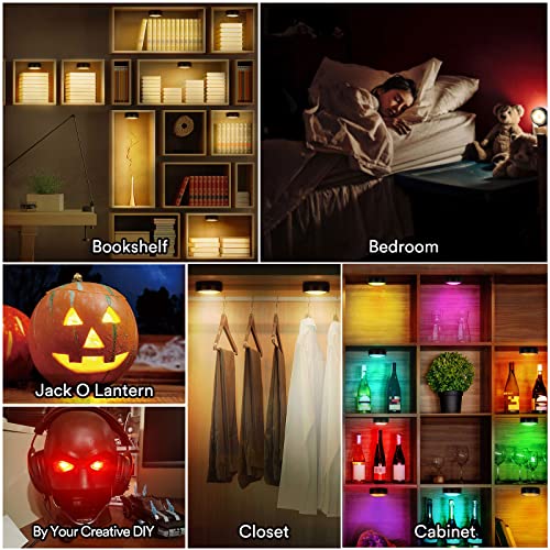 TECOMLIGHT LED Puck Lights with Remote Control, Battery Operated Wireless Closet Light, Under Cabinet Lighting Stick on Ta...