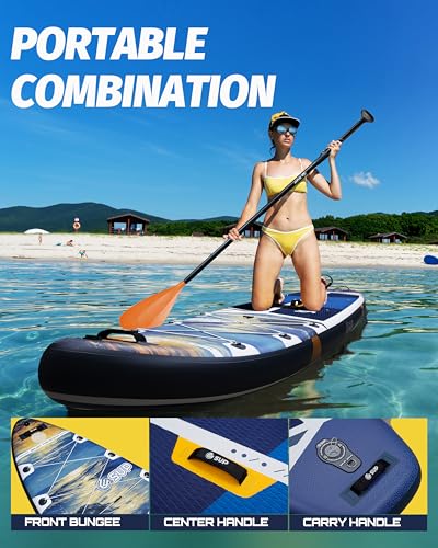 ESUP 11'6"x35" Extra Wide Inflatable Paddle Board, Big Size Stand up Paddleboards for 450lb/3 People/Family/Beginner/Yoga,...