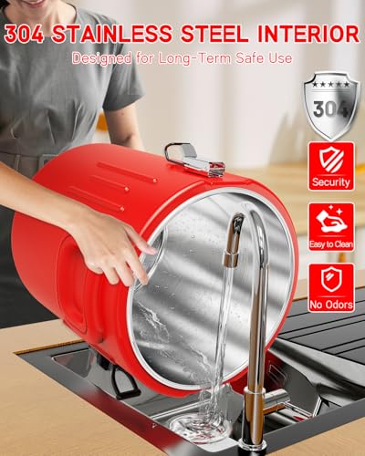 Insulated Beverage Dispenser 3.5 Gallon - [Stainless Steel Interior] [Hot &Cold Versatile] Hot Drink Dispenser with Spout,...