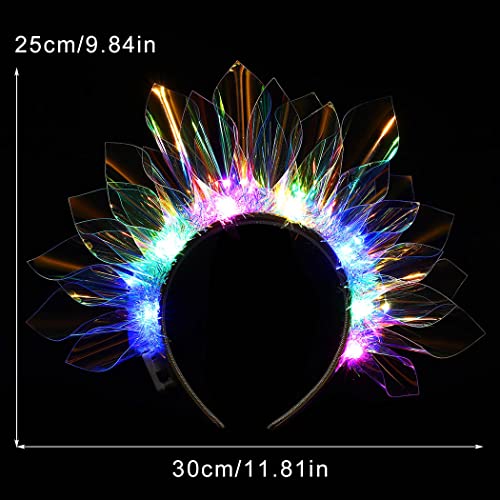 Zoestar Light Up Headband LED Headbands Glow Party Crown Hair Accessories for Women