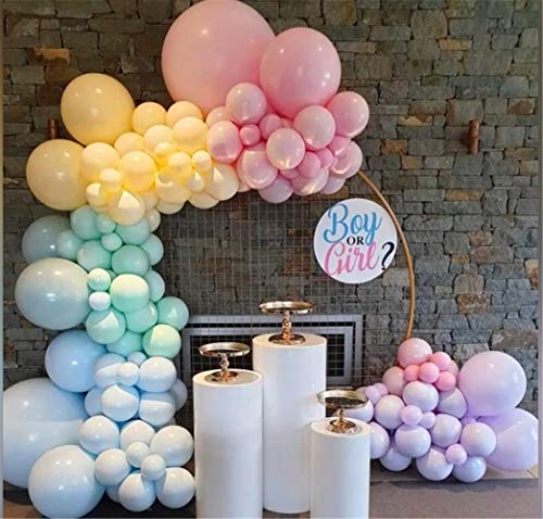 Rainbow Balloon Garland Arch Kit 171PCS Latex Balloon Pastel Balloon Garland Kit Macaron Colors 5,10,12,18 Inch Birthday B...