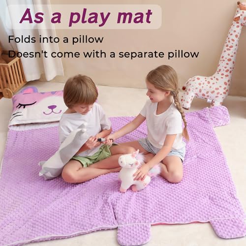 Wizland Sleeping Bag for Kid-Thick Cut Flannel School Mat for Boys and Girls Kindergarten Portable Nap Mats Super Soft, Wa...