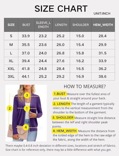 Women's Plus Size Casual Long Sleeve Open Front Soft Knit Cardigan Sweater Lightweight Jacket Dressy