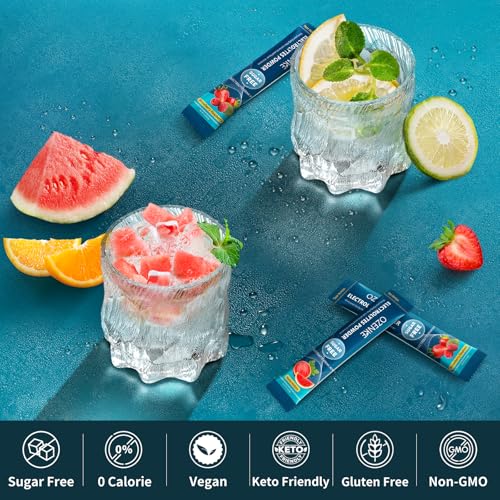 OZENKE Electrolytes Powder Packets, 30 Sticks Hydration Packets Sugar Free, Electrolyte Drink Mix Travel Electrolyte Packe...