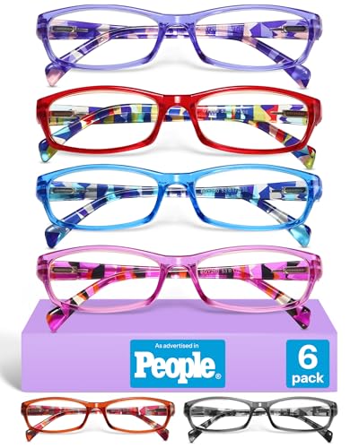 Gaoye 2.75 Reading Glasses for Women, 6 pack Fashion Readers for Women Spring Hinge Eye Glasses, Blue Light Reading Glasses