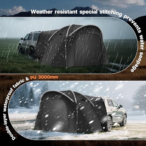 MAIZOA 9 x 6.5 x 6.5 FT Car Tailgate Tent 4-5 Person Rectangle for Family,Tailgate Tent, Waterproof & Windproof for Campin...