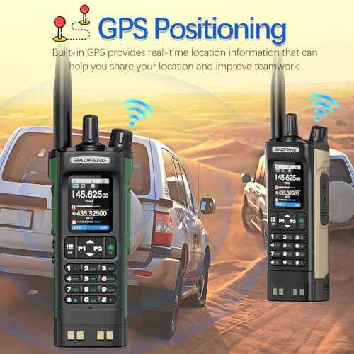 BAOFENG Radio UV32 Ham Radio Handheld 10W Rechargeable Walkie Talkies Long Range UV-32 Two Way Radio NOAA Weather Radio with GPS,Copy Frequency APP Programming 2500mAh Battery USB-C Charging (2P ack)