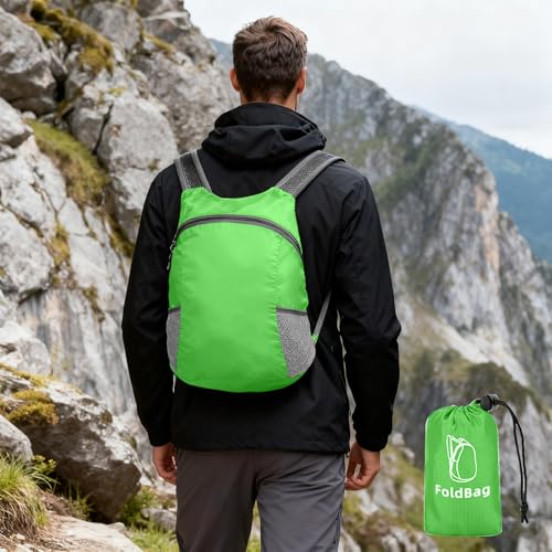 Lightweight Packable Backpack-Foldable Rucksack for Travel Camping,Waterproof Folding Hiking Packs for Men Women
