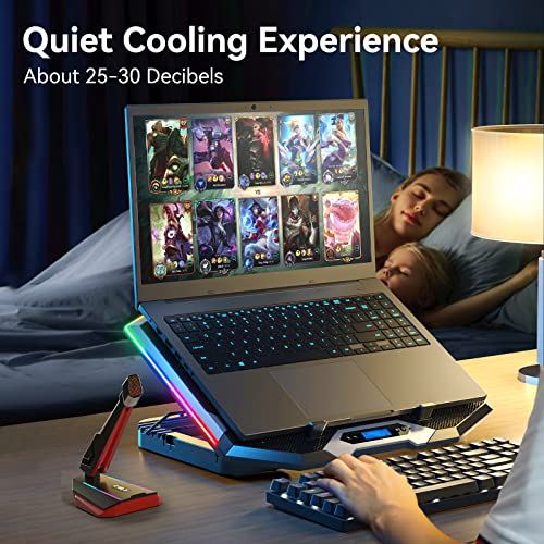 ICE COOREL Gaming Laptop Cooling Pad with 8 Cooling Fans, Laptop Fan Cooler Pad for 15-17.3 Inch, Notebook Cooler Stand wi...