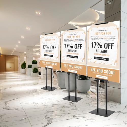 STANDNEE 2PACK Poster Stand Adjustable Poster Holder Stand, Foam Board Stand for Display, Heavy Duty Pedestal Sign Holder,...