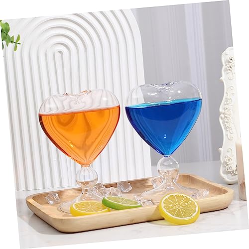 CIYODO Heart Shaped Cocktail Goblets for Wedding Party Exquisite Glass Drinkware for Bar Supply Celebration Glasses for Sp...