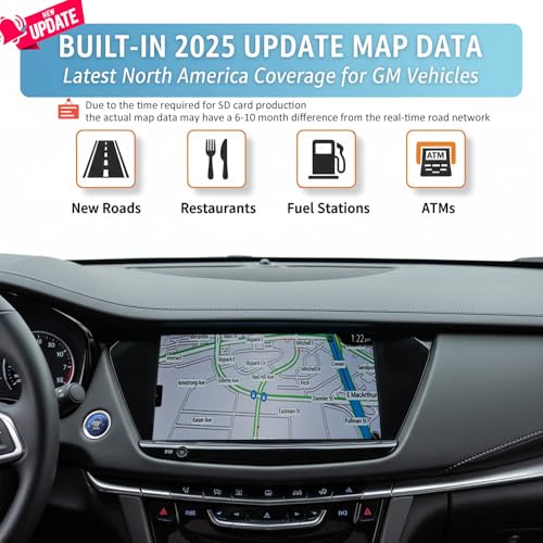 Premium 2025 Navigation SD Card Update, Latest Map for 2019-2023 GM Vehicles with Buick, Cadillac, Chevrolet, GMC, USA/CA...