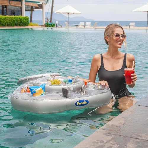 Pool Inflatable Floating Can Beverage Cooler for Swimming, Boating, Tubing