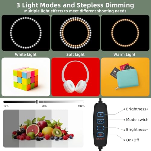 Lightdow 10"x10"x10" Photo Studio Light Box Photography with 96 LEDs (CRI>95), 6 Backdrops - Portable/Dimmable/Versatile F...