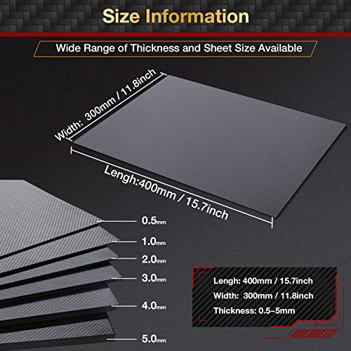 ARRIS 0.5x300X400mm 1.0MM 1.5MM 2MM 2.5MM 3MM 3.5MM 4MM 4.5MM 5MM 6MM 100% 3K Carbon Fiber Laminate Plate Panel Sheet Twil...