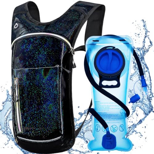 Hydration Backpack, Water Backpack with 2L Hydration Bladder, Rave Backpack Hydration Pack, Festival Essential for Raves, ...