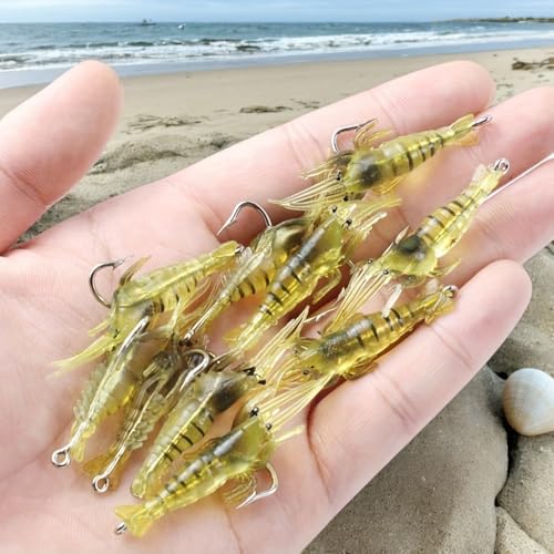 Fishing Lures,Soft Silicone Shrimp for bass Lures,Jigs Fishing Bait for Freshwater and Saltwater,Fishing Gifts