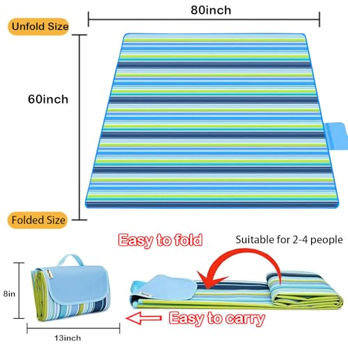 PUPOPIK Extra Large Beach Blanket Outdoor Picnic Blankets, Foldable Waterproof Sand Free Beach Mats Picnic Mat for Festiva...