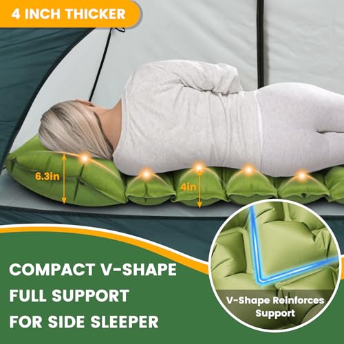 Oramoose Camping Sleeping Pad, Ultralight Camping Mat with Pillow Built-in Foot Pump, Inflatable Sleeping Pads Compact for...