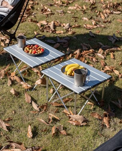 iClimb 1 Folding Table and 1 Anti-Sinking Chair Bundle, Ultralight Compact for Adults Outdoor Beach Backpacking Hiking Cam...
