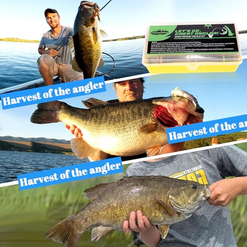 FONMANG 322-Piece Fishing Lures Kit - Buzz Bait/Spinner Baits/Jig/Frog, Fishing Tackle Box with Tackle Included, Soft Bai...